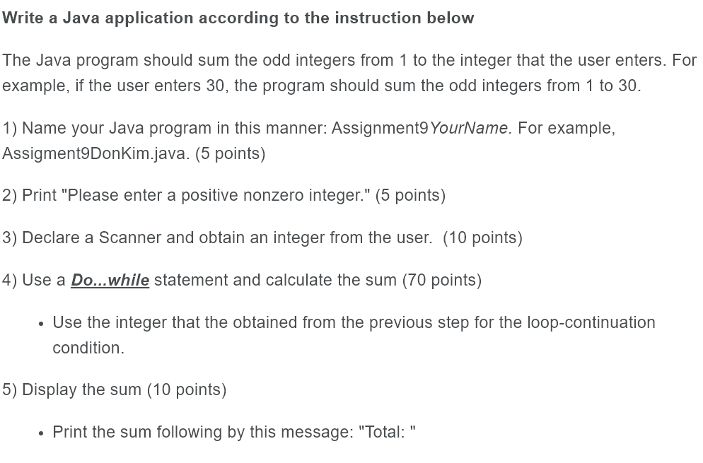 Solved Write a Java application according to the instruction | Chegg.com