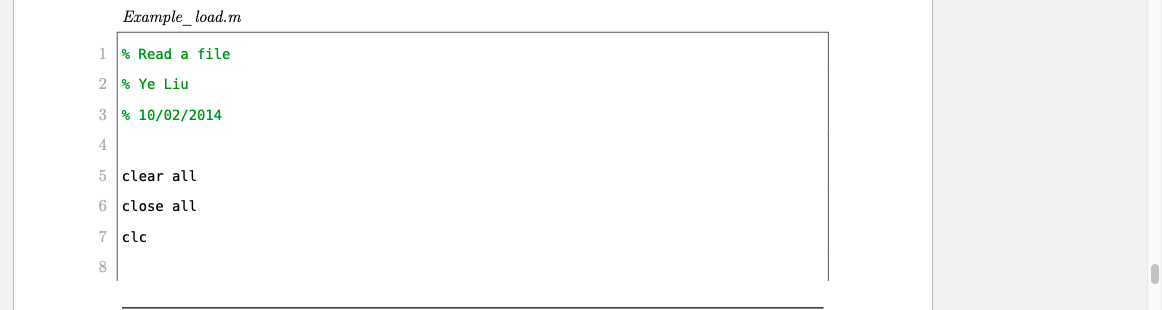 Solved Example_for.m 1 % For loop 2 % Ye Liu 3 % 10/07/2014 | Chegg.com