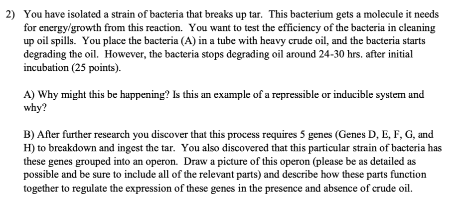 Solved 2) You have isolated a strain of bacteria that breaks | Chegg.com