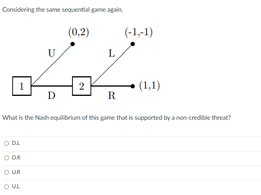 Solved Considering the same sequential game again, What is | Chegg.com