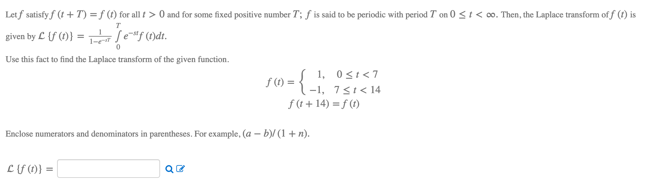 Solved Let F Satisfy F (t + T) = F (t) For All T > 0 And For | Chegg.com