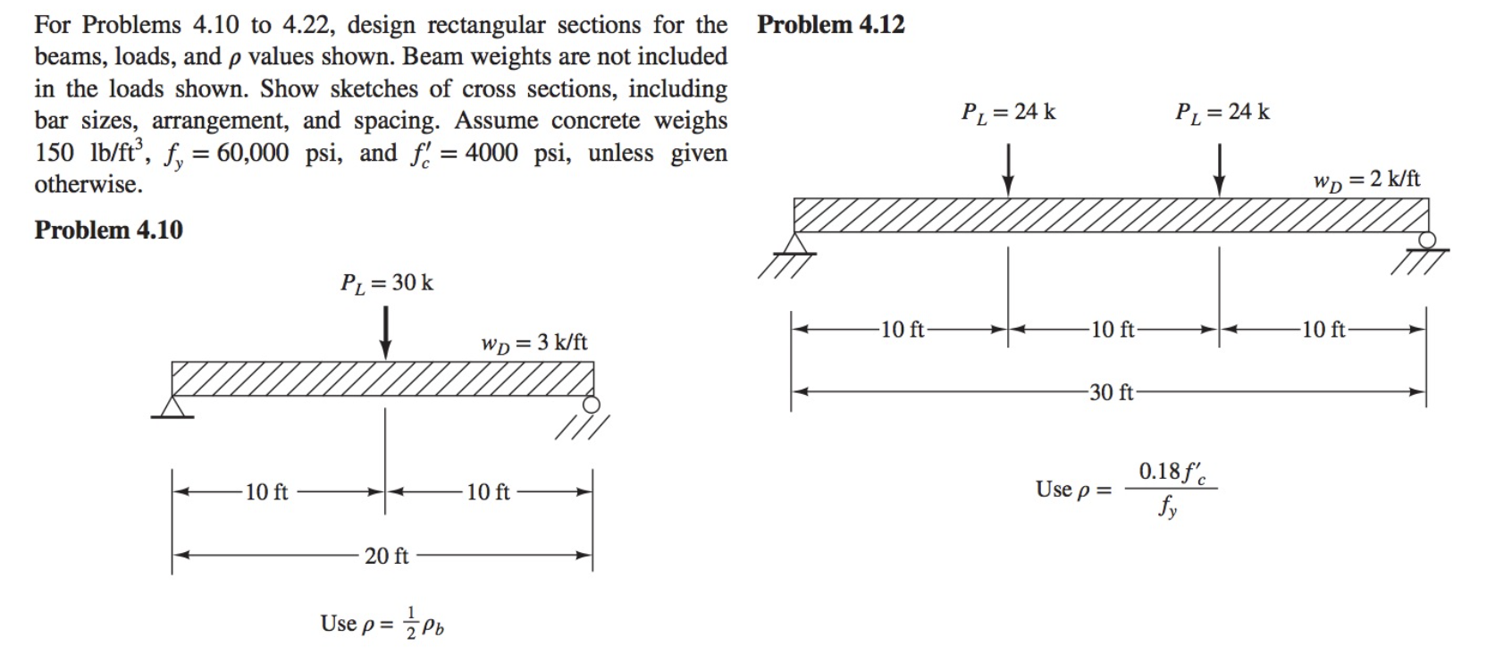 Solved For Problems 4.10 to 4.22 , design rectangular | Chegg.com