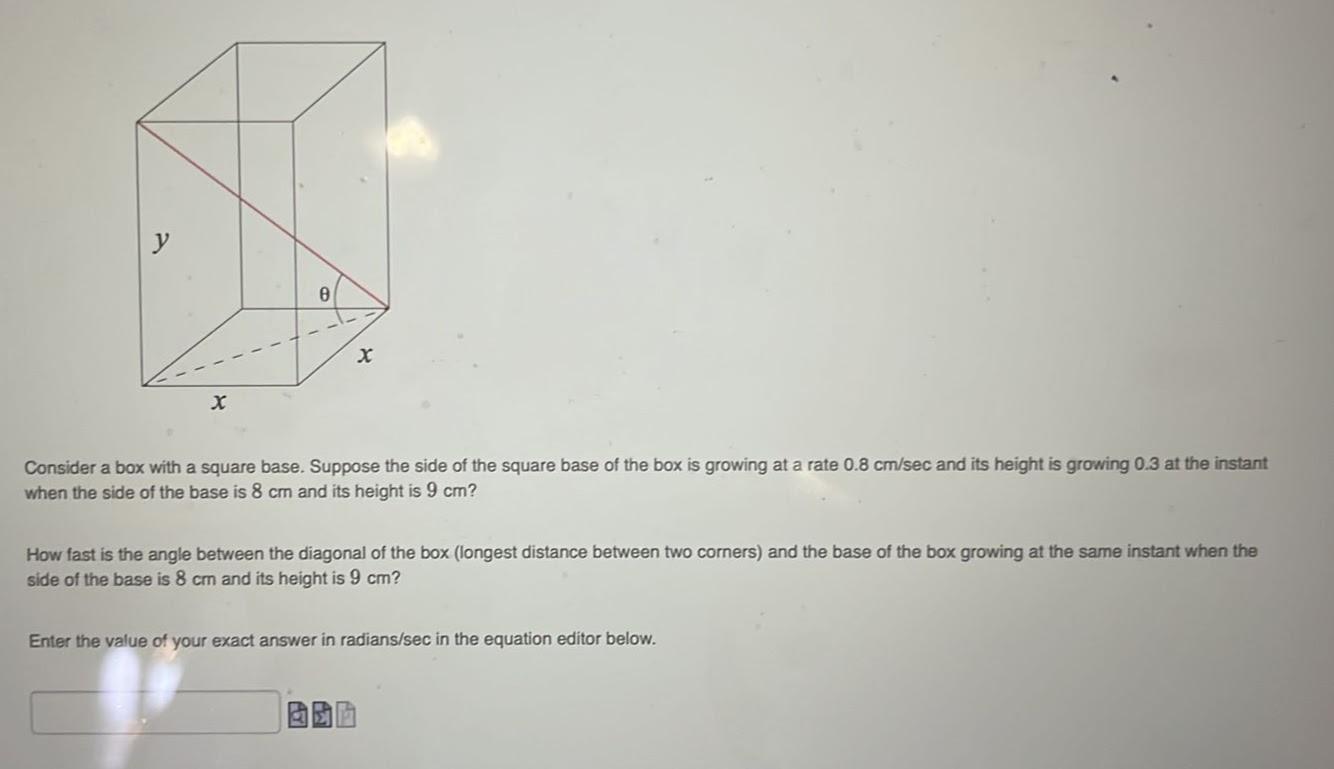 Solved Consider a box with a square base. Suppose the side | Chegg.com