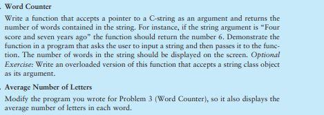 Solved - Word Counter Write a function that accepts a | Chegg.com
