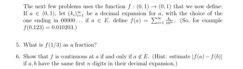 Solved The Next Few Problems Uses The Function F 0 1 Chegg Com