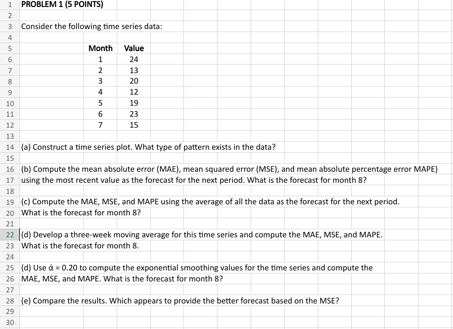 Solved PROBLEM 1 (5 POINTS) Consider the following time | Chegg.com