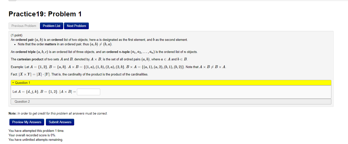 Solved Practice 19: Problem 1 Previous Problem Problem List | Chegg.com