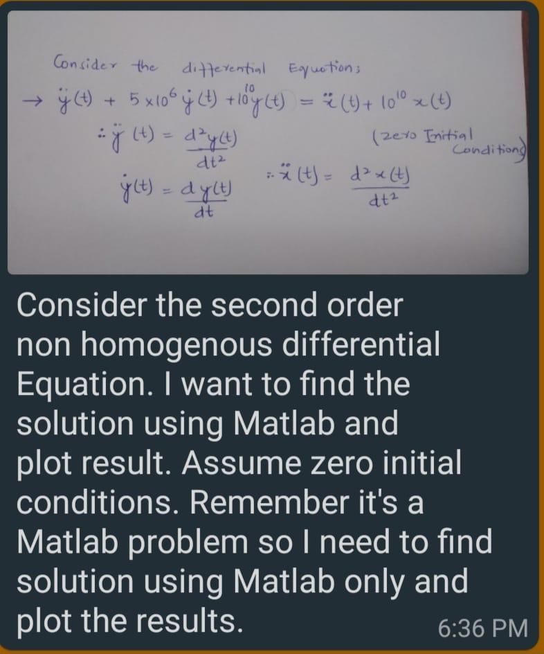 Consider The Differential Equations Y T 5x108 Chegg Com