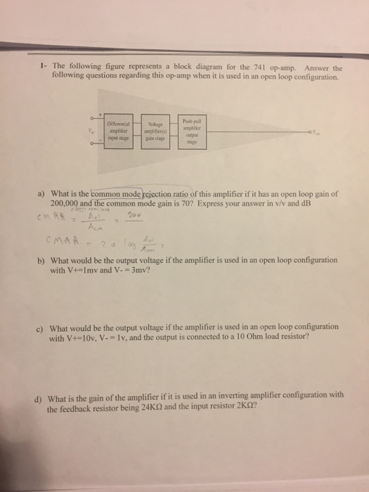 Solved 1- The following figure represents a block diagram | Chegg.com