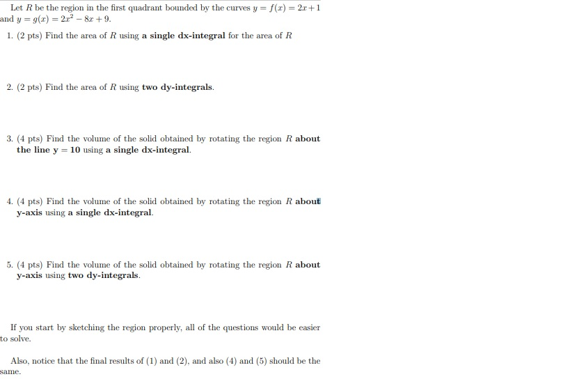 Solved Let R be the region in the first quadrant bounded by | Chegg.com