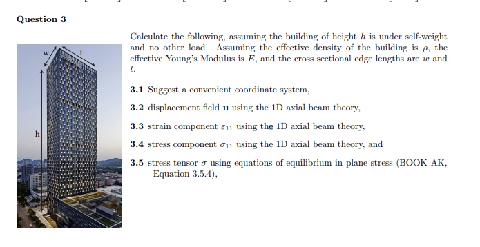 Calculate the following, assuming the building of | Chegg.com