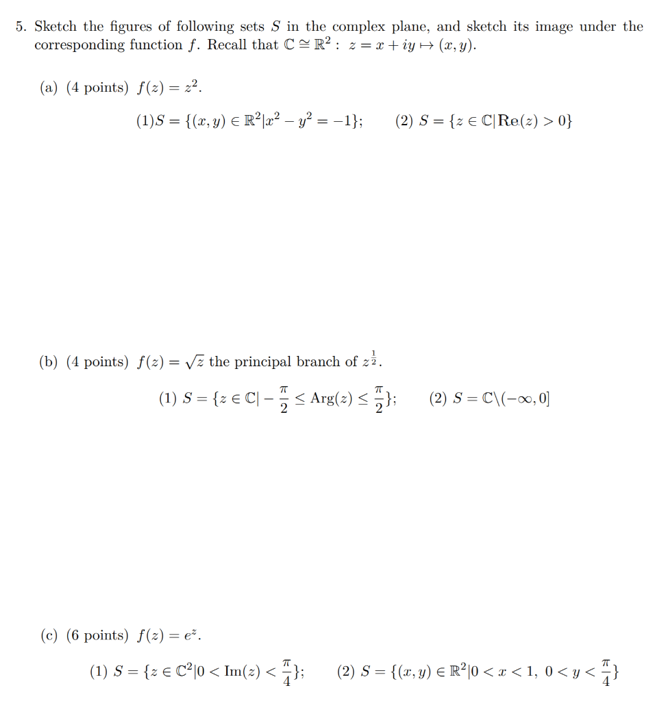 Solved 5. Sketch the figures of following sets S in the | Chegg.com