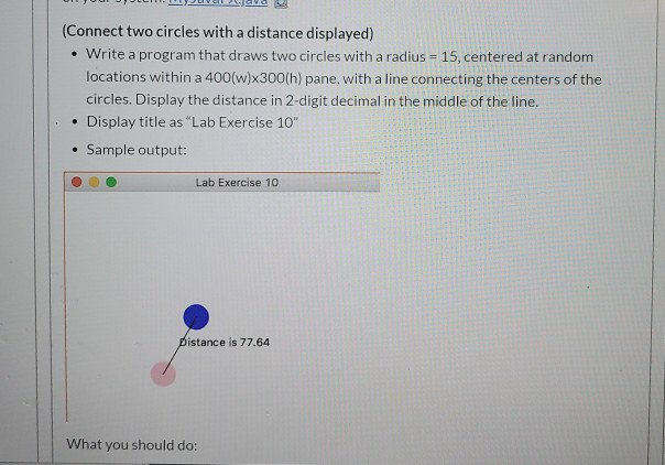 Solved (Connect two circles with a distance displayed) • | Chegg.com