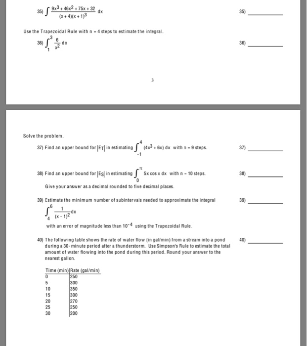Solved 9x3 46x2 75x 32 (x+4)x+13 35) 35) Use the Trapezoidal | Chegg.com