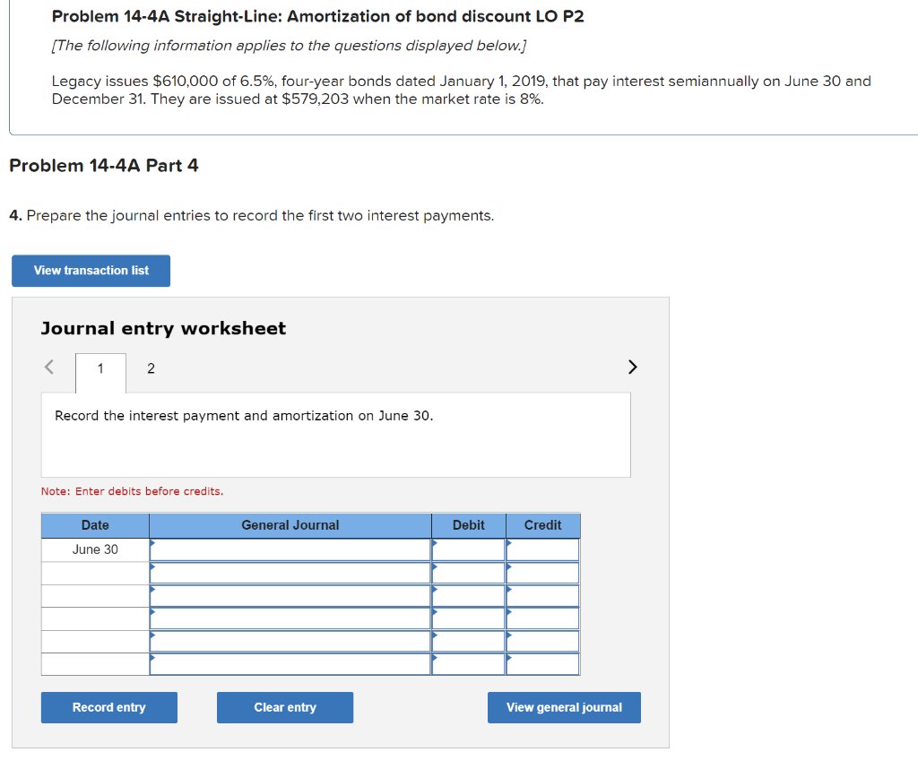 Solved Problem 14-4A Straight Line: Amortization Of Bond | Chegg.com