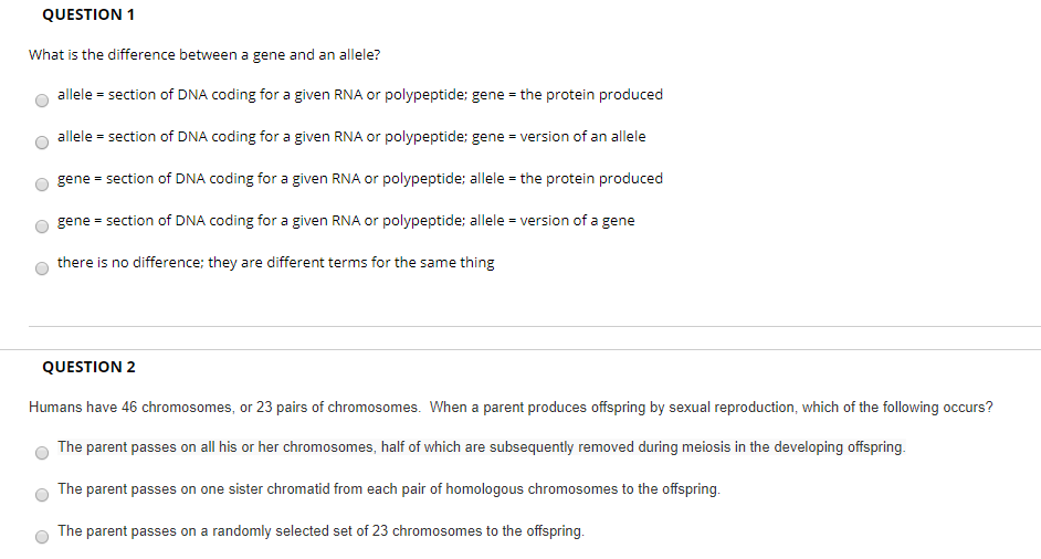 Solved QUESTION 1 What is the difference between a gene and | Chegg.com
