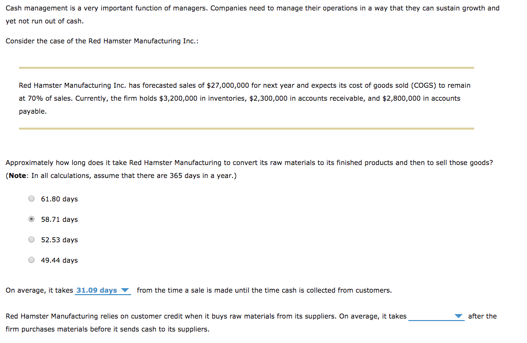 Solved Cash management is a very important function of