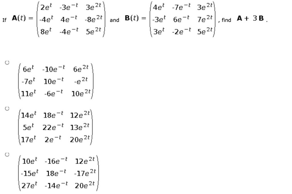 Solved 2et Зe T Зе 2t 4e T 3e 7e If A T 4e 4e T