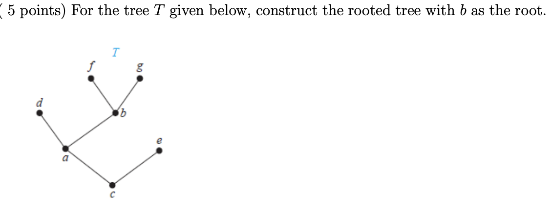 Solved ( 5 Points) For The Tree T Given Below, Construct The | Chegg.com