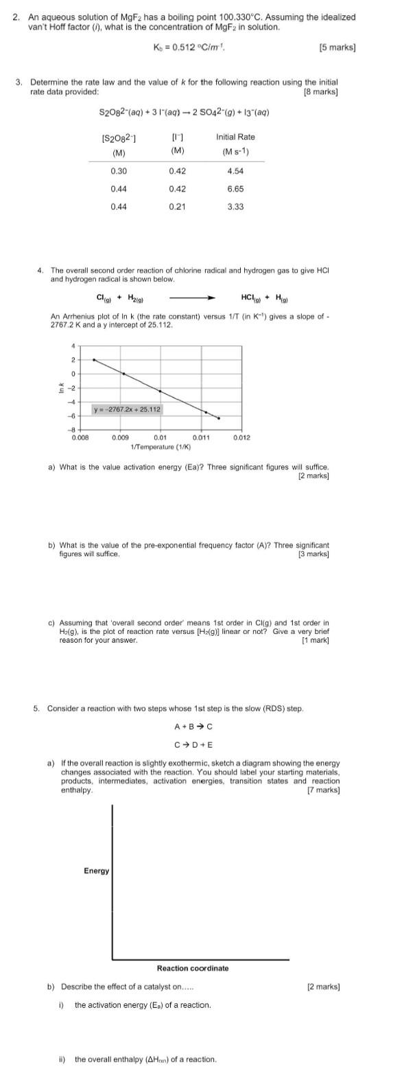 Solved 2. An aqueous solution of MgF2 has a boiling point | Chegg.com