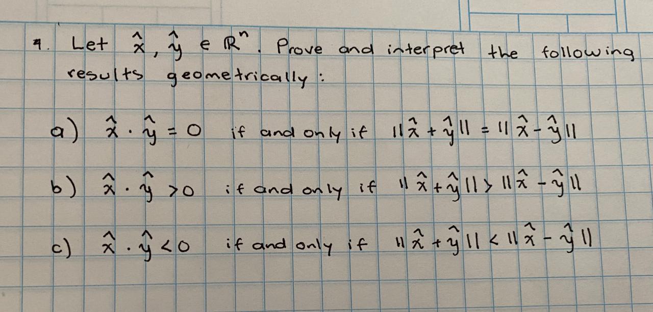 Solved A 혁 Let A ŷ E R Prove And Interpret The Results Chegg Com