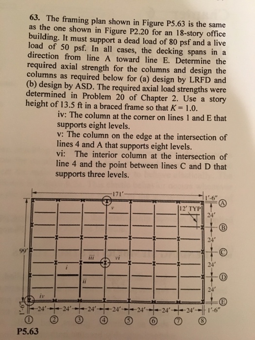Solved 63. The framing plan shown in Figure P5.63 is the | Chegg.com