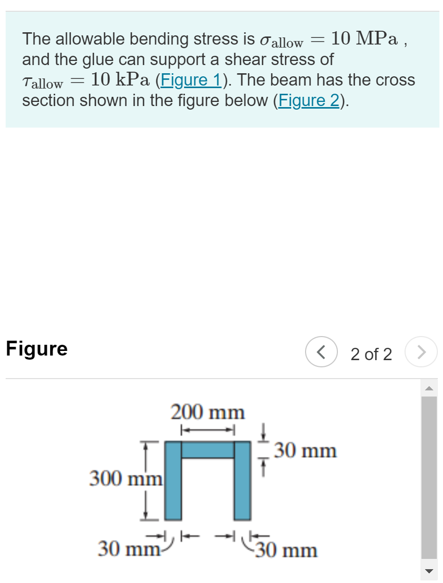 Solved The allowable bending stress is σallow =10MPa, and | Chegg.com