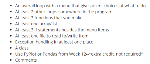 This is for python and I need help creating a program | Chegg.com