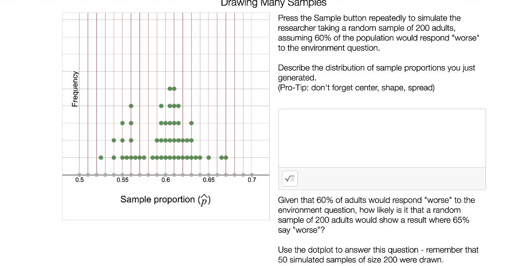 Solved Drawing Many Samples Press the Sample button | Chegg.com
