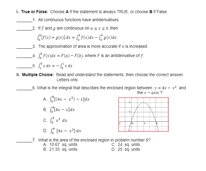 Solved 1. True or False: Choose A if the statement is always | Chegg.com