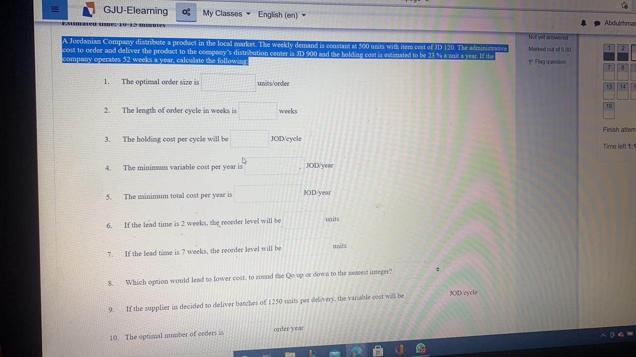 GJU-Elearning My Classes - English (en) Sateu me | Chegg.com