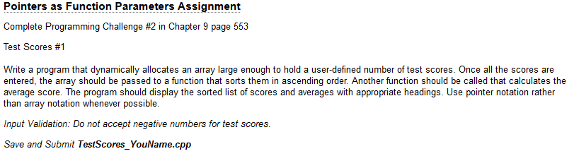 Solved Pointers as Function Parameters Assignment Complete | Chegg.com
