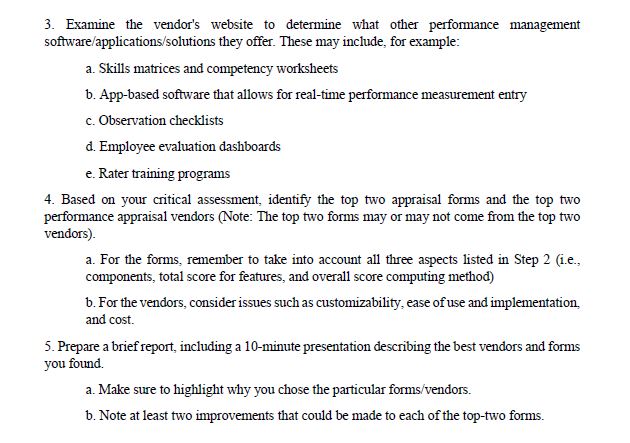 Solved 1. Conduct a Google search for performance appraisal | Chegg.com