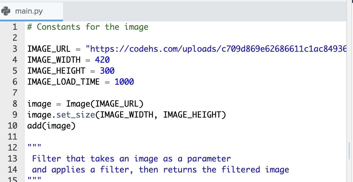 Solved I am working on Code HS assignment- 10.1.2 Practice | Chegg.com