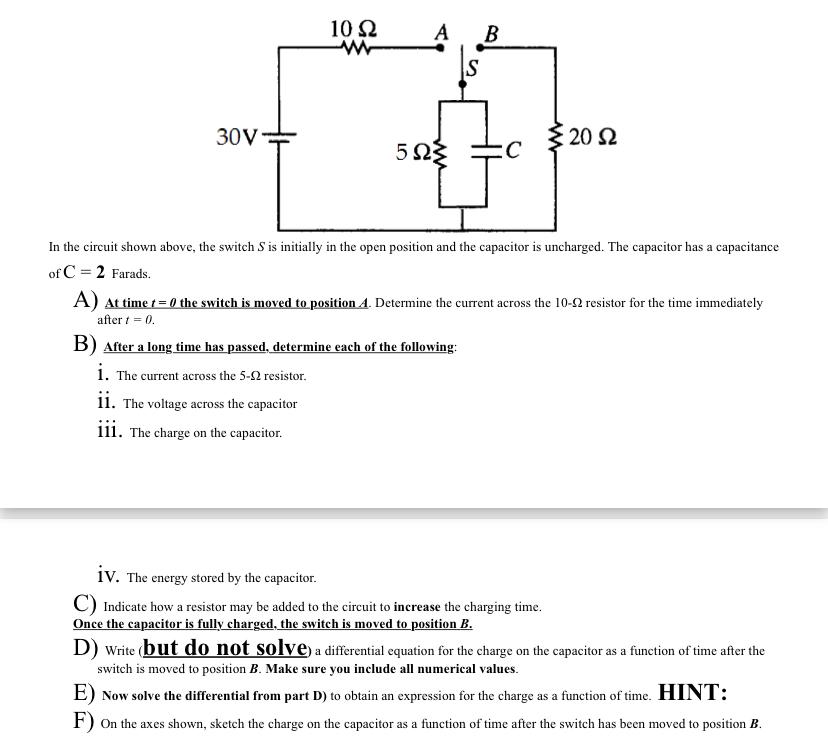 Solved 10 Ω w A B S 30V 2012 5 5123 с In the circuit shown | Chegg.com