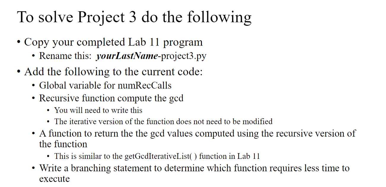 Solved Project 3 Problem to solve Write a recursive function | Chegg.com