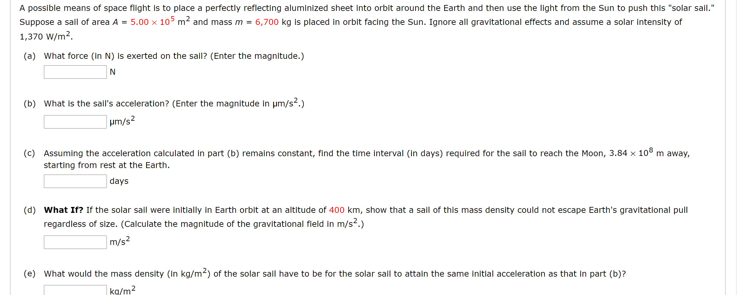 Solved A possible means of space flight is to place a | Chegg.com