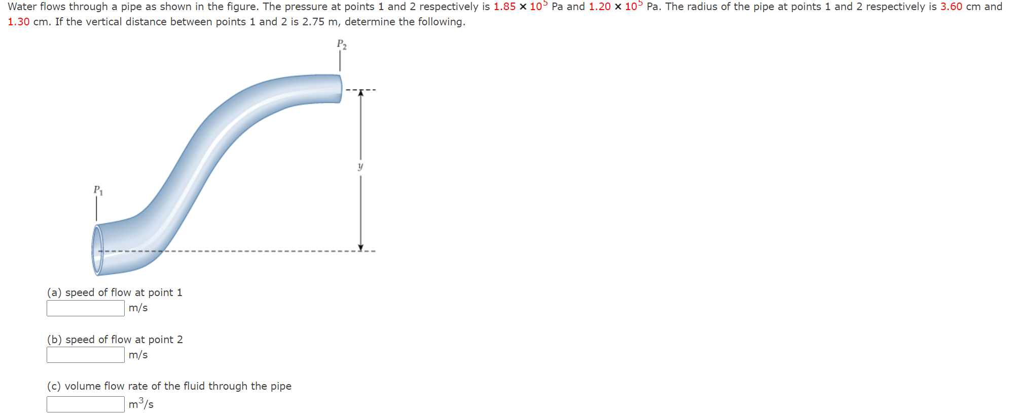 Solved Water flows through a pipe as shown in the figure. | Chegg.com