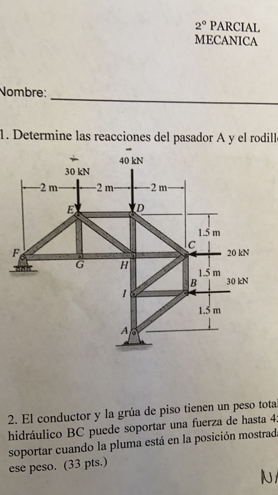 Solved Determine the reactions of the pin A and the roller F | Chegg.com