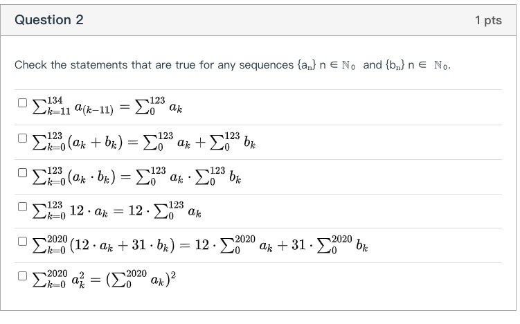 Solved Question 2 1 pts Check the statements that are true | Chegg.com