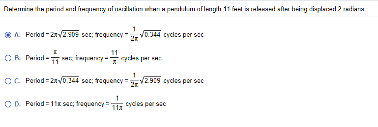 Solved Determine the period and frequency of oscillation | Chegg.com
