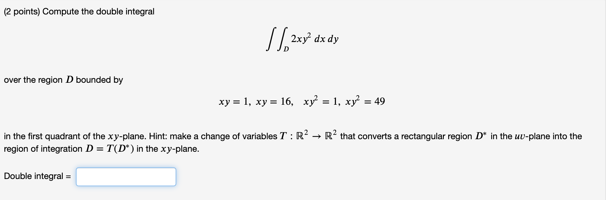 integration of e xy 2 dx