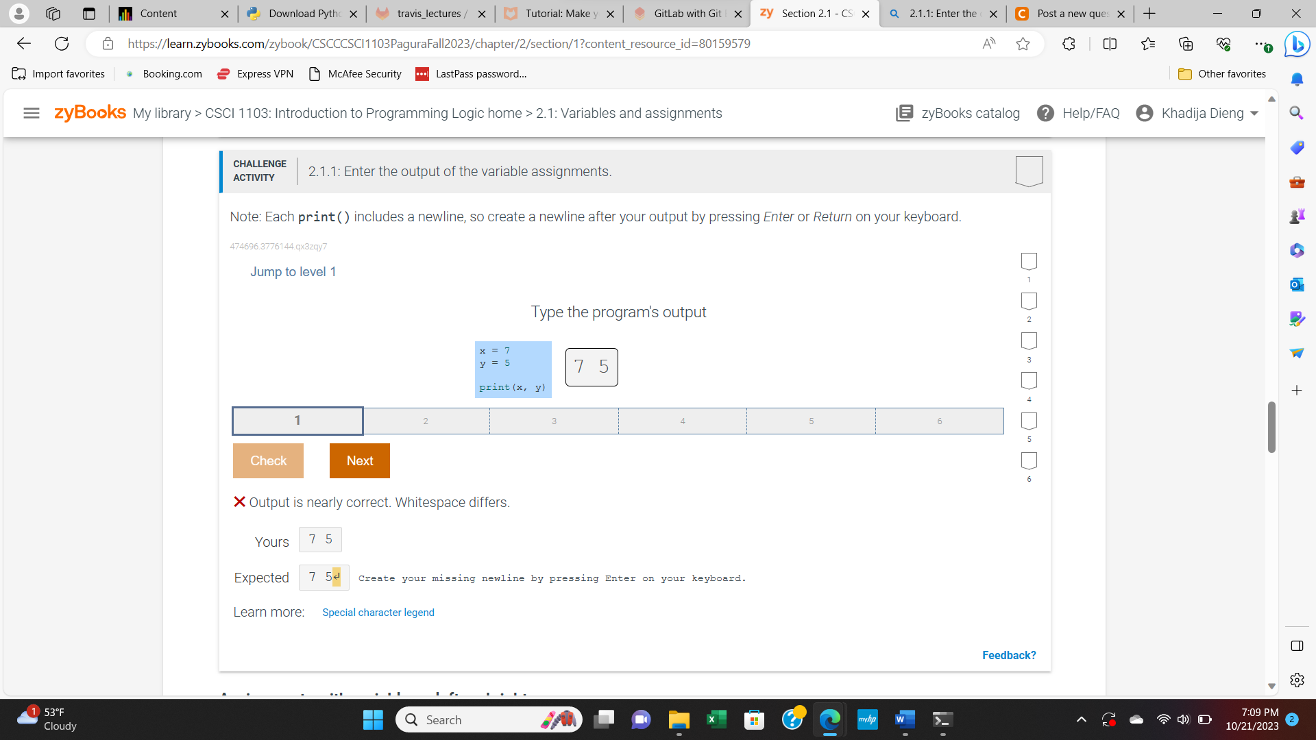 Solved CHALLENGE ACTIVITY 2.1.1: Enter The Output Of The | Chegg.com