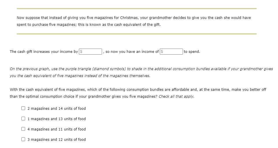 Solved 2. Economic analysis of gift giving After the holiday