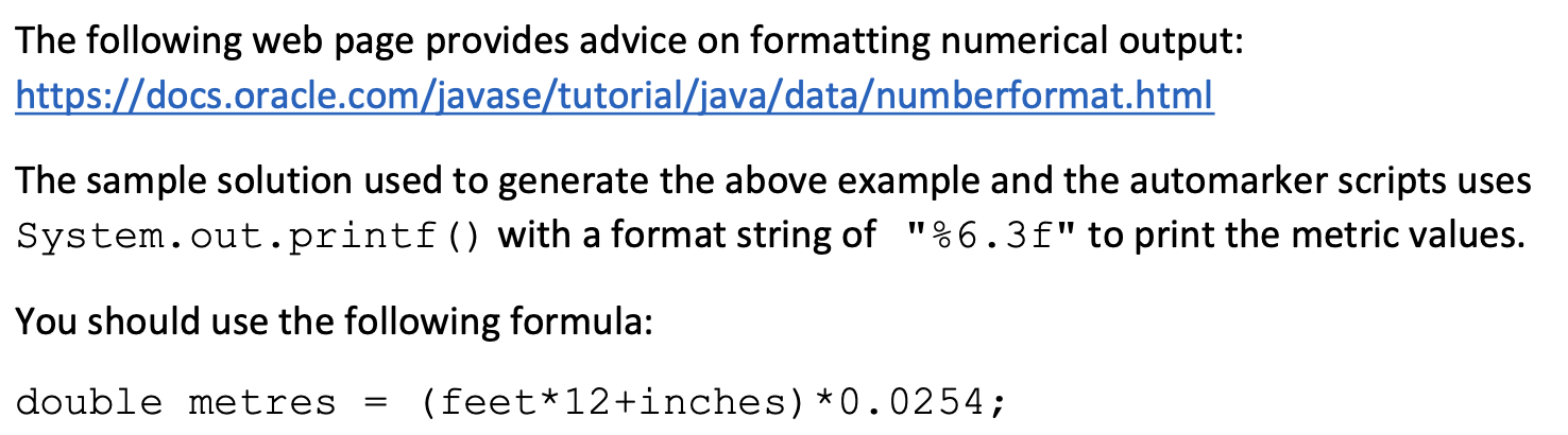 Solved Write a program called Imperial Metric.java that | Chegg.com