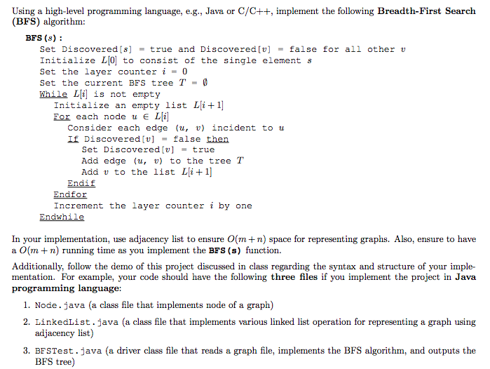 Solved Using a high-level programming language, e.g., Java | Chegg.com