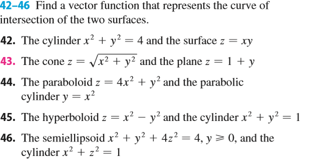 Solved 42 46 Find A Vector Function That Represents The Chegg Com