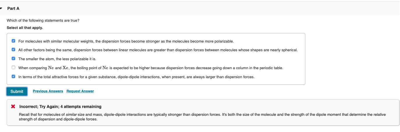 Solved Part A Which of the following statements are true? | Chegg.com