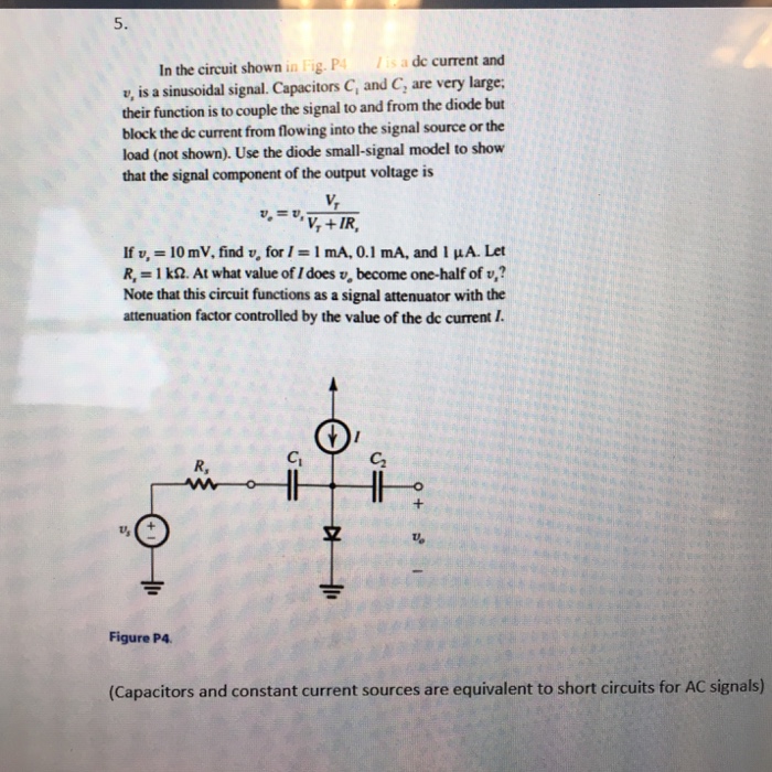 Solved 5. s a de current and In the circuit shown in Fig. P | Chegg.com