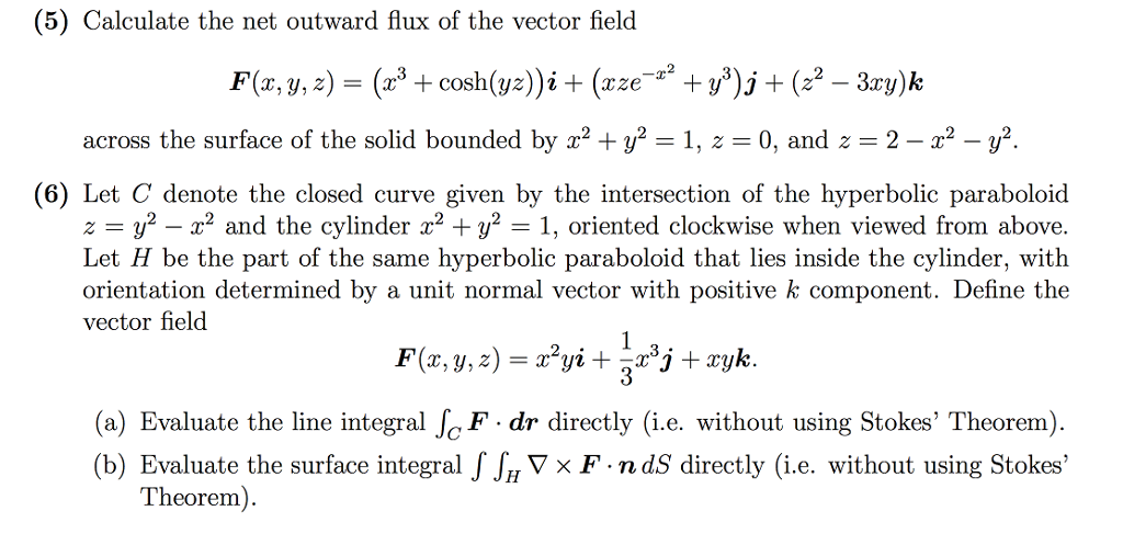 Solved (5) Calculate the net outward flux of the vector | Chegg.com